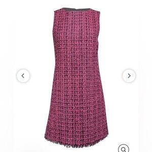 Alice & Olivia Hot Pink Tweed Sleeveless Dress